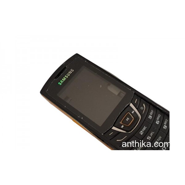 Samsung C3200 Monte Kapak Kasa Tuş Original Full Housing Black Orange