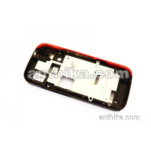 Nokia 5730 Xpress Music Kasa Buzzer Original Middle Cover Black Red Used