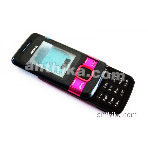Nokia 7100 Supernova Kapak Kasa Tuş Original Full Housing Black Pink New