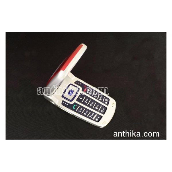 Samsung E700 Kapak Kasa Tuş Orjinal Full Housing Red New