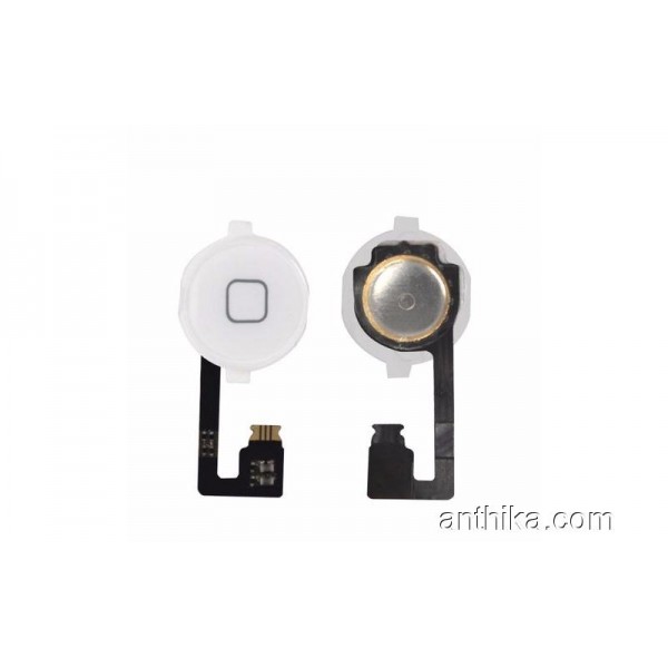 Apple Iphone 4s Home Button Orjinal Flex Cable Whi...