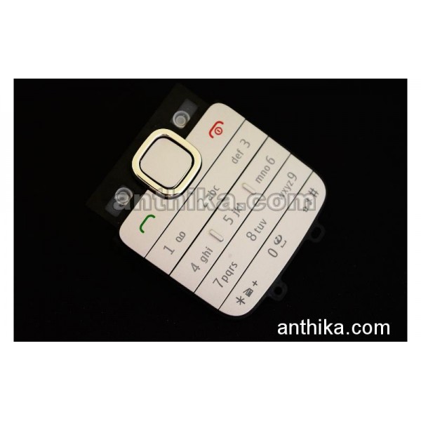 Nokia C2 C2-00 Tuş Original Keypad Silver New