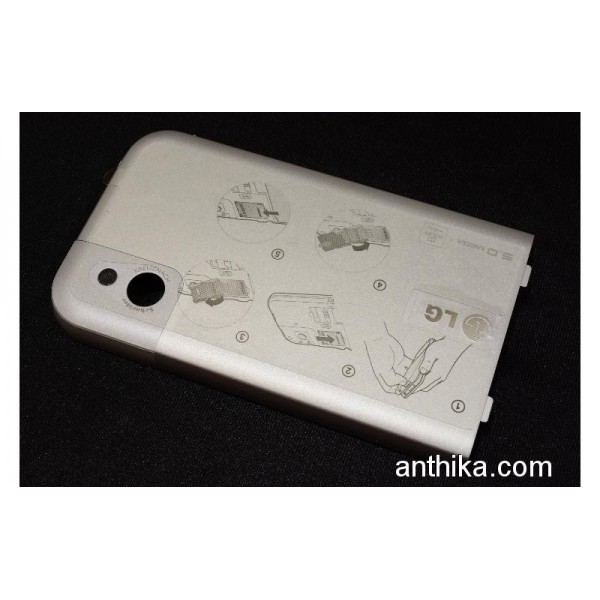 LG KM900 Kapak Orjinal Battery Cover Silver New-AC...