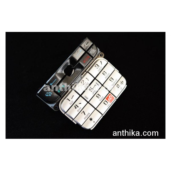 Nokia 3230 Tuş High Quality Keypad Silver Black M...