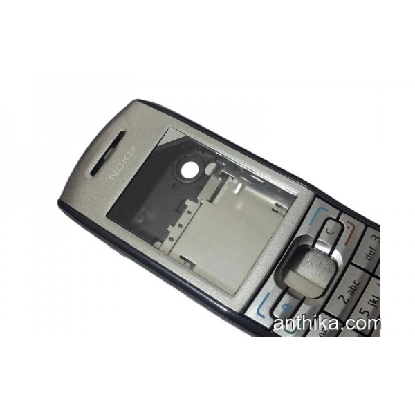 Nokia E50 Kapak Kasa Tuş High Quality Full Housing Silver New