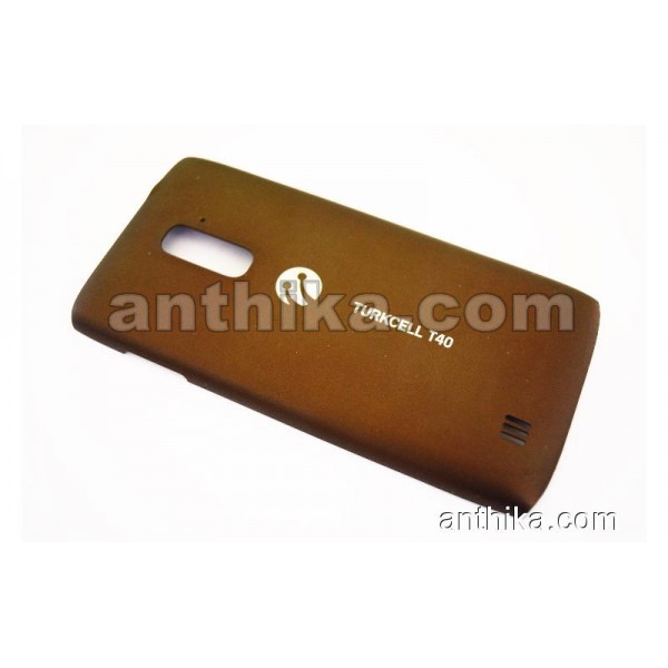 Turkcell T40 Kapak Original Battery Cover Brown Us...