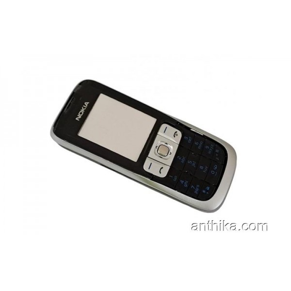 Nokia 2630 Kapak Kasa Tuş Full Housing Silver Bla...