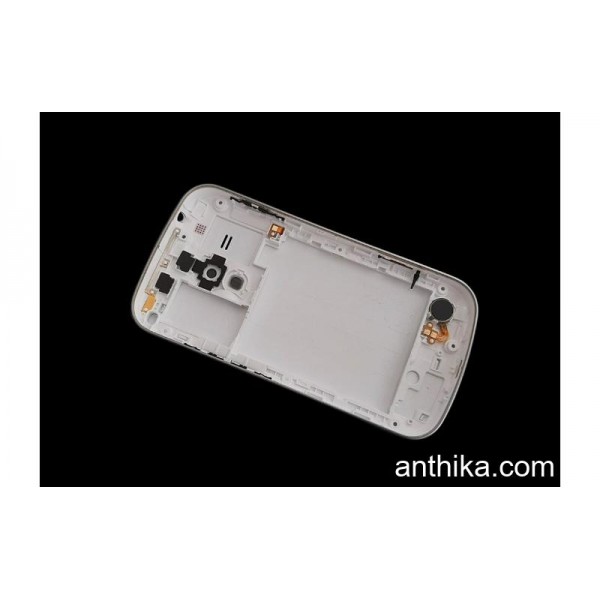 Samsung Galaxy S Duos S7562 Kapak Kasa Original Middle Cover White New