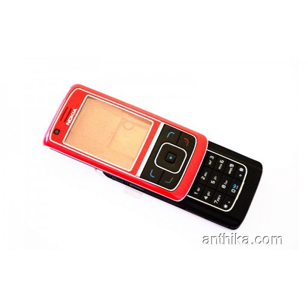 Nokia 6288 Kapak Kasa Tuş Original Full Housing Red Black New