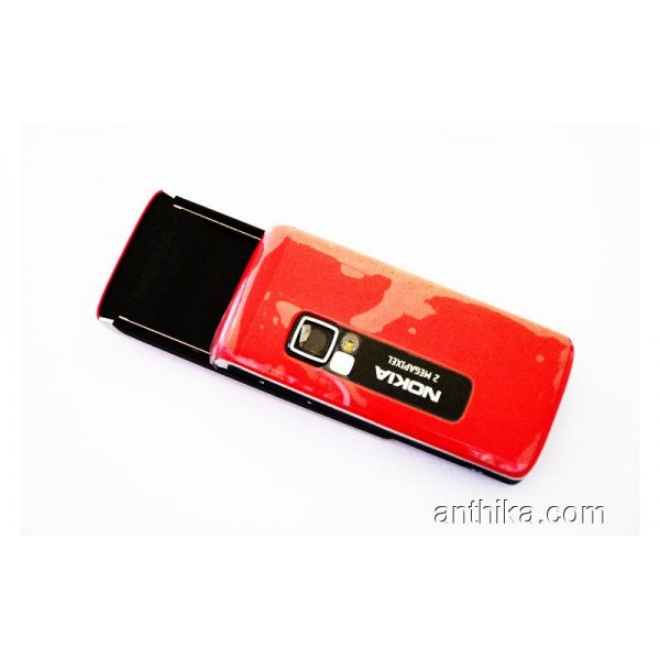 Nokia 6288 Kapak Kasa Tuş Original Full Housing Red Black New