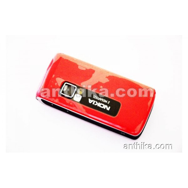 Nokia 6288 Kapak Kasa Tuş Original Full Housing Red Black New