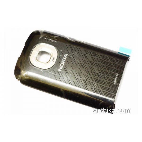 Nokia C2-06 Kapak Orjinal Battery Cover Chrome Bla...