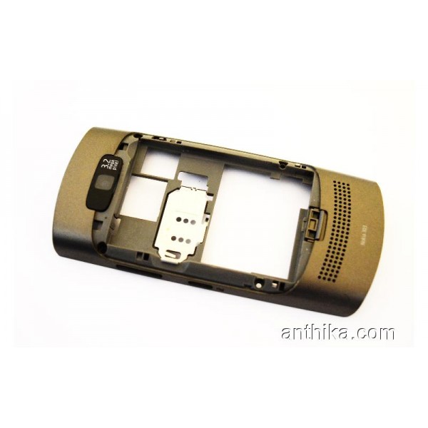 Nokia 303 Asha Kasa Original Middle Cover Grey Use...