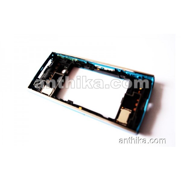 Nokia X6 X6-00 Kapak Kasa Original Middle Cover Middle Frame Blue Used