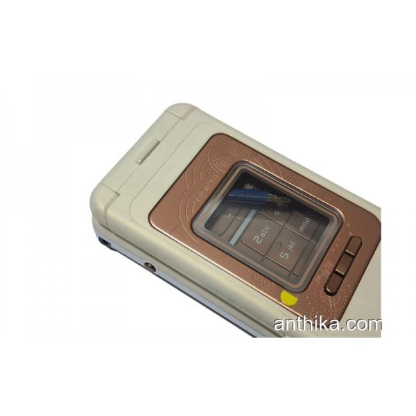 Nokia 7390 Kapak Kasa Tuş Flex Original Full Housing Chreme Brown New