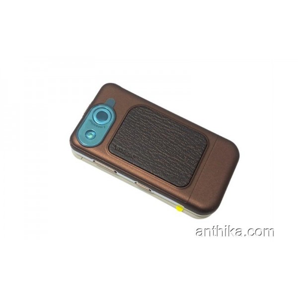 Nokia 7390 Kapak Kasa Tuş Flex Original Full Housing Chreme Brown New