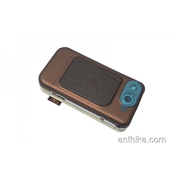 Nokia 7390 Kapak Kasa Tuş Flex Original Full Housing Chreme Brown New