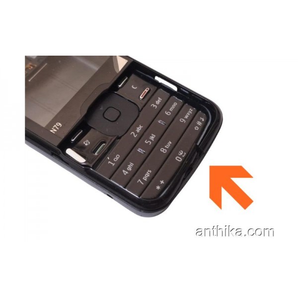 Nokia N79 Kapak Kasa Tuş Full Set Siyah Deforme