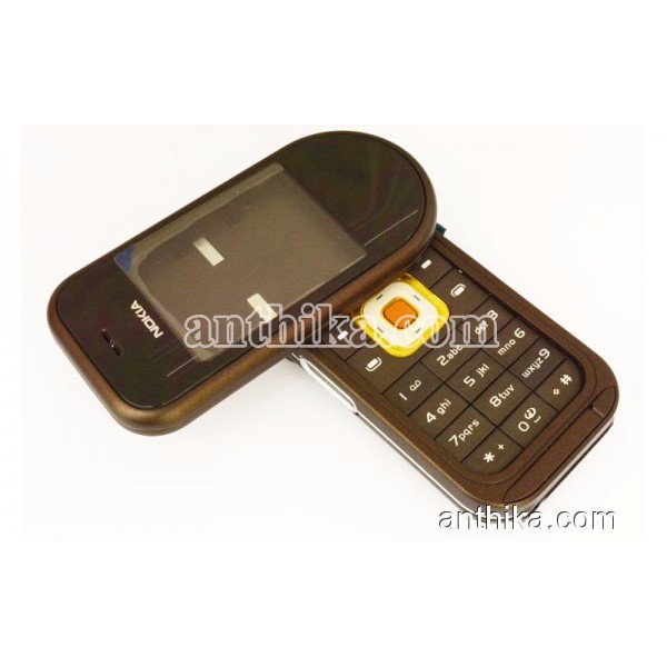 Nokia 7370 Kapak Kasa Tuş Orjinal Kalitesinde Full Housing Brown