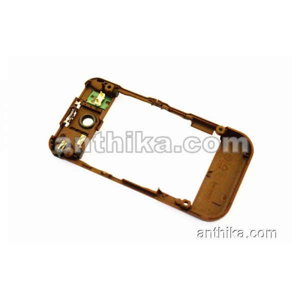 Nokia 7390 Kasa Şarj Soketi Original Middle Cover System Conn Brown