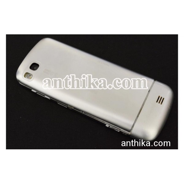 Nokia C3-01 Kapak Kasa Tuş Orjinal Housing Silver Used-2
