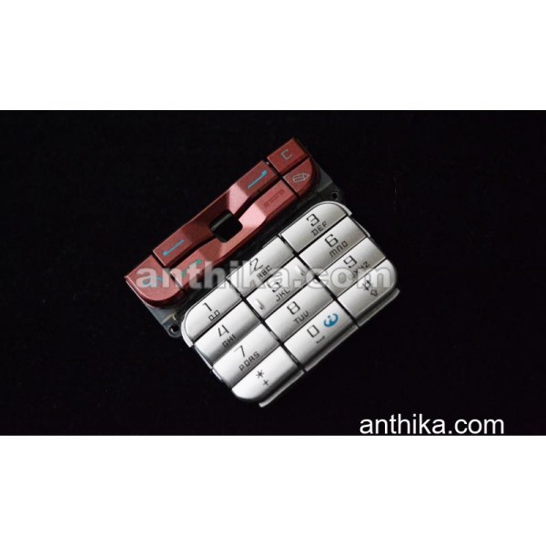 Nokia 3230 Tuş Original Keypad Keymat Silver Red ...