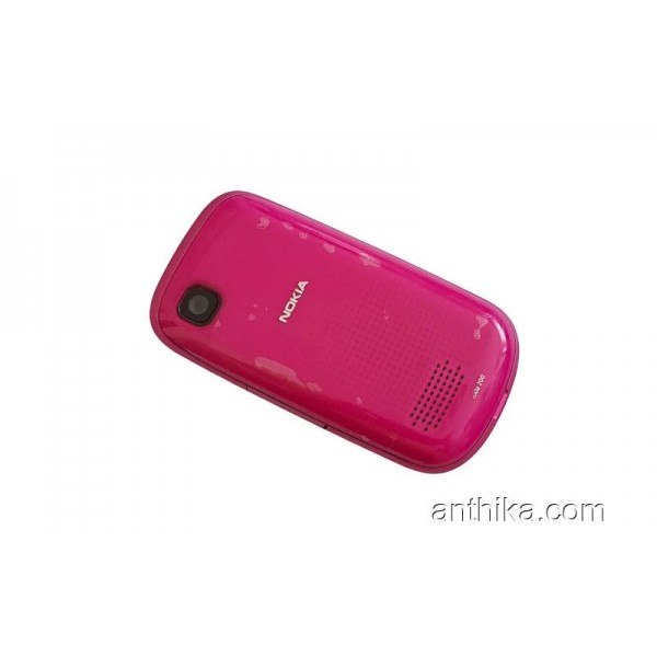Nokia Asha 200 Kapak Kasa Tuş Original Full Housing Pink New