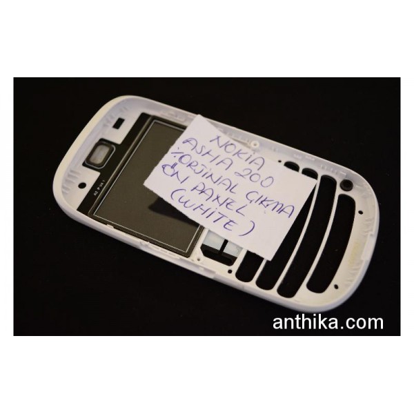 Nokia Asha 200 201 Kapak Original Front Cover White Used