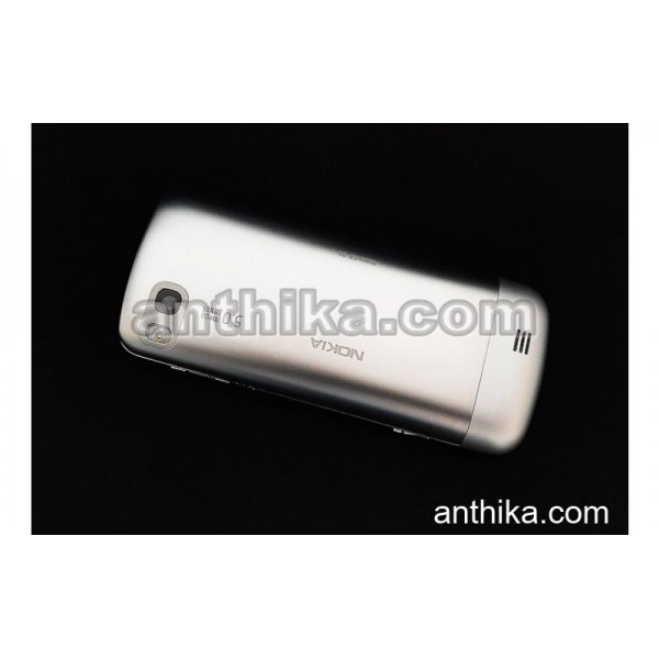 Nokia C3-01 Kapak Kasa Tuş Original Full Housing Silver New