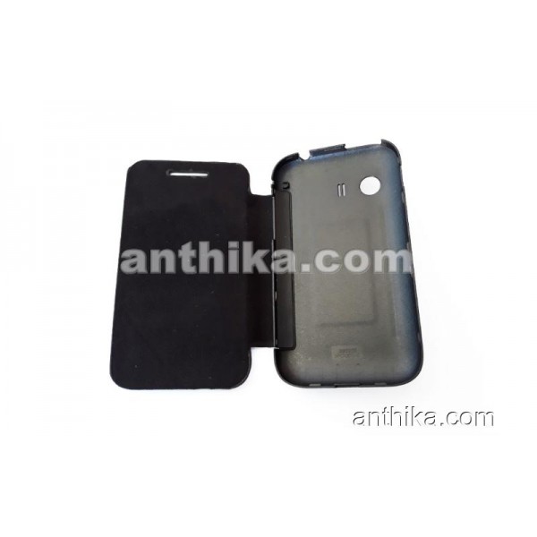 Samsung S5360 Galaxy Y Kapak Kılıf Original Flip Cover Black New