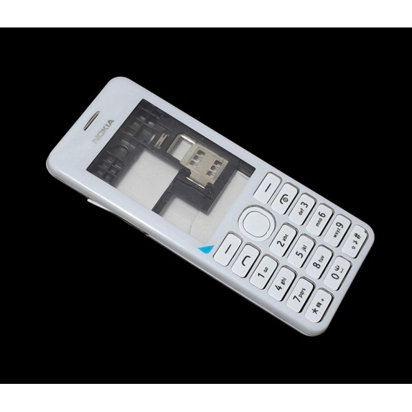 Nokia 206 Kapak Kasa Tuş High Quality Nokia Asha 206 Full Housing White