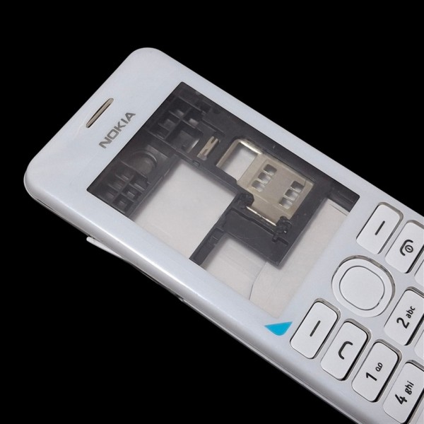 Nokia 206 Kapak Kasa Tuş High Quality Nokia Asha 206 Full Housing White