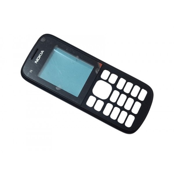 Nokia c1-02 Kapak Original Front Cover Black New