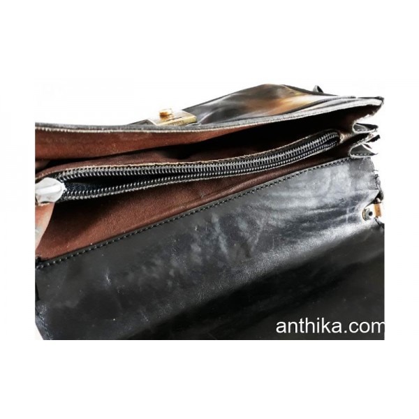 Vintage Doktor Muhtar Deri El Çantası Cantaş Marka