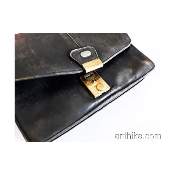 Vintage Doktor Muhtar Deri El Çantası Cantaş Marka