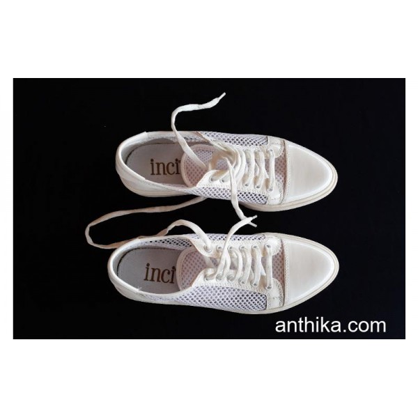 inci 38 Numara Kadın Spor Tarz Günlük Fileli Beyaz Ayakkabı