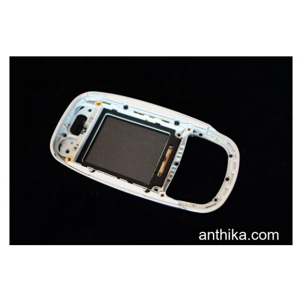 Samsung E350 Kapak Original Front Cover Silver Black Used