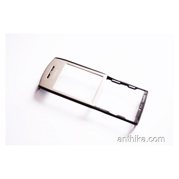 Nokia E50 Kapak Original Front Cover Black Silver ...