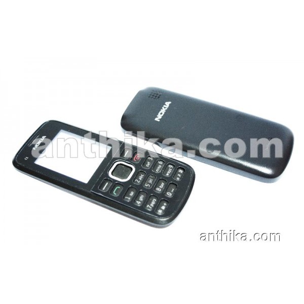 Nokia C1-02 Tuş High Quality Cover and Keypad Bla...
