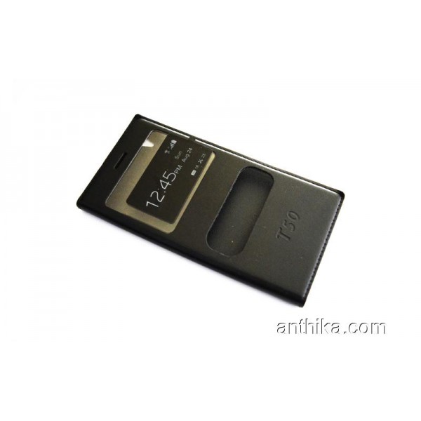 Turkcell T50 Kapak Kılıf Original Flip Cover Bla...