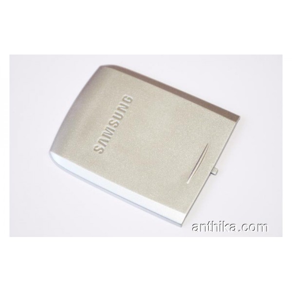 Samsung E250 Kapak Orjinal Battery Cover Silver Ne...