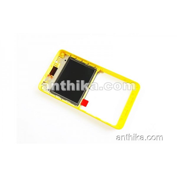 Nokia 210 Asha Kapak Original Front Cover Yellow New