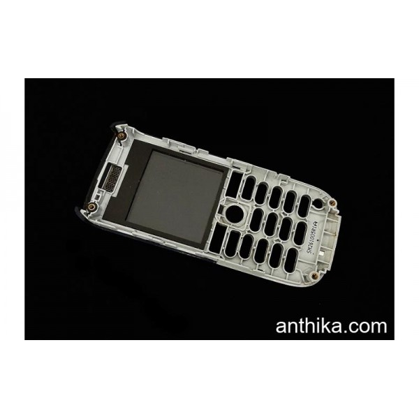 Sony Ericsson K300 K300i Kapak Original Front Cover Silver Blue Used