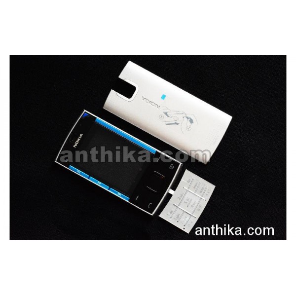 Nokia X3 X3-00 Kapak Tuş Set Original Cover Silve...