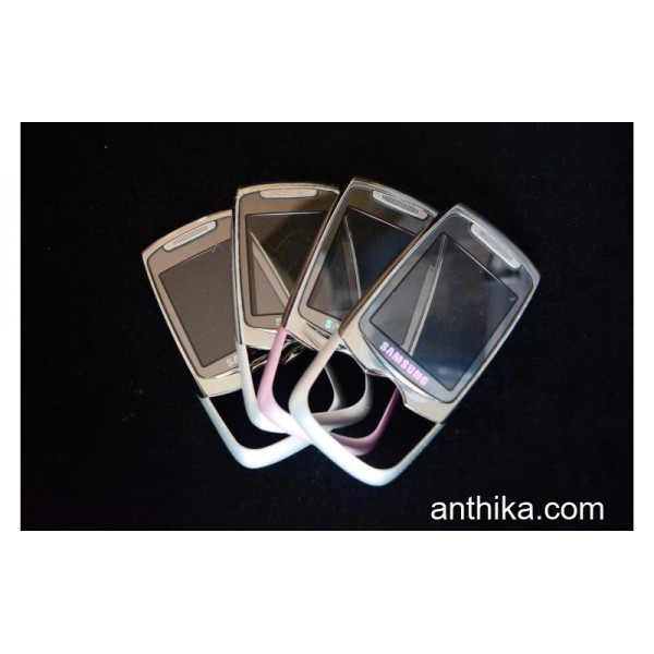 Samsung E740 Kapak Original Front Cover Silver Use...