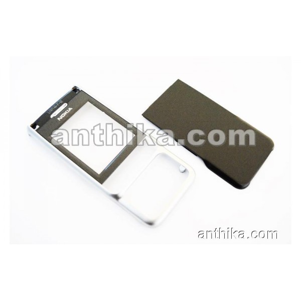 Nokia 3230 Kapak Takım Original Cover Silver Blac...