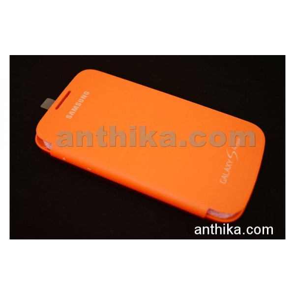 Samsung S4 Mini Kılıf Original Flip Cover Orange...