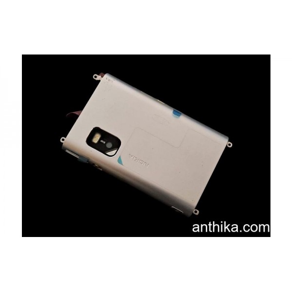 Nokia E7 E7-00 Kapak Original Back Cover Silver Ne...
