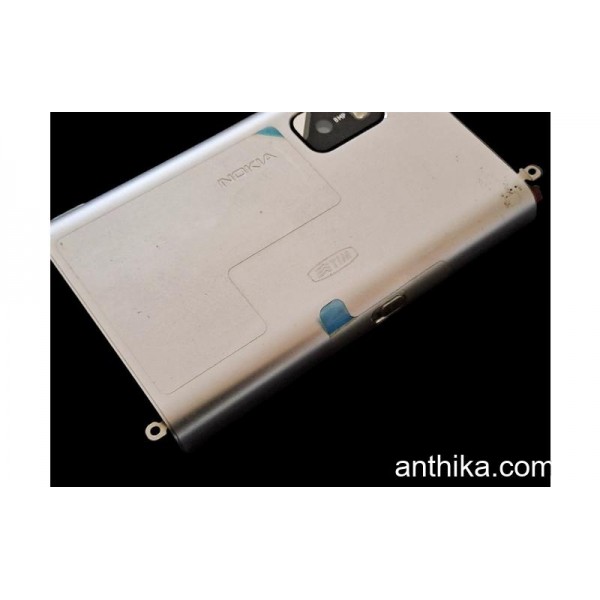 Nokia E7 E7-00 Kapak Original Back Cover Silver New with Tim Logo
