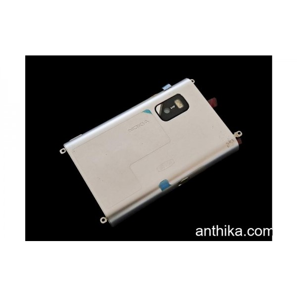 Nokia E7 E7-00 Kapak Original Back Cover Silver New with Tim Logo